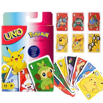 UNO FLIP! Pokemon stalo Žaidimas Anime ir Animacinių filmų Pikachu Pav Modelio Šeimos Juokinga Pramogų Pokerio Kortų Žaidimai Dovana su dėžute