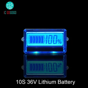 10S Vandeniui TH01 LCD 36V Ličio Baterijos Talpos Indikatorius Lipo li-ion Likusios Galios Testeris Skaitmenų Skaitiklis 10 Elementų Mėlyna