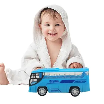 Mini Žaislas Automobilių Mažas Modeliavimas Traukti Atgal, Miesto Autobusas Modelis Mini Nešiojamieji Animacinių Filmų Plastikinių Dėlionės Žaislas Automobilis Atsitiktine Spalva