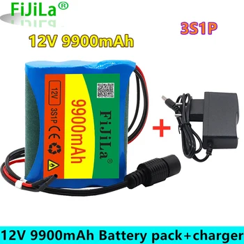 100% Naujas 12 V 9900 mAh 3S1P Batterie As 18650 Ličio Batterie As Ličio Paketas Apsaugos Conseil Įkrovimo 1A Chargeur