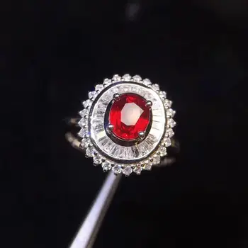 Rubino Žiedas Grynas 18K Gold Jewelry Realus Fizinis 1.02 ct Raudona Rubino Deimantų Papuošalai Jubiliejų Moterų Žiedai Moterų Bauda Žiedai