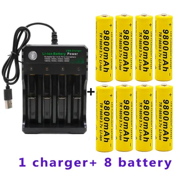 Naujas.Batería de iones de litio GTF 18650 Originalus, linterna recargable 18650, 3,7 V, para Linterna + cargador USB