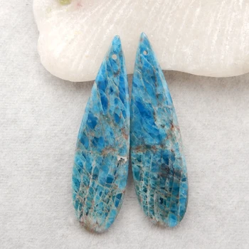 Natūraliai mėlyname Apatite Kristalų,Brangakmenių Mados Auskarai,pusbrangiai akmenys, papuošalai accessories46x43x4mm8.9g