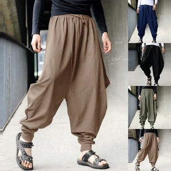 2023 Asmeninį Karšto vyriškos Kelnės Japonijos Atsitiktinis Palaidų Haremas Streetwear Baggy Kelnės Hipis Hakama Kelnes Gatvėse
