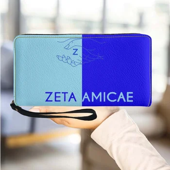 Zeta Amicae Prekės Dizaineris Atsitiktinis Mini Piniginės Mados Mėlyna PU Odos Apyrankė Užtrauktukas Sankabos Aukštos Kokybės, Kelionių Kortelės Turėtojas