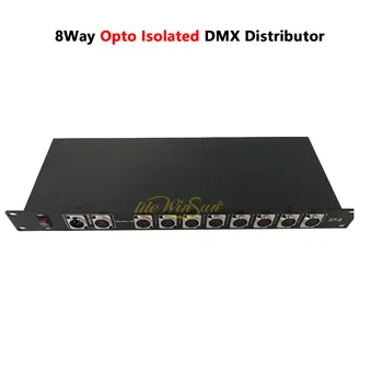 Nemokamai Laivo 8 Būdas 3pin DMX Opto Izoliavimo Platintojas Linija Splitter DJ Šviesos DMX Signalo Stiprintuvas