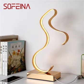 SOFEINA Šiaurės Stalo Lempa Modernus Aukso LED Asmenybės Kūrybos Aliuminio Stalas Šviesos Namų Kambarį Miegamojo Lovos Dekoras