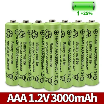 1-20pcs 1.2 V AAA 3000mAh 3A Ni-MH geltonos spalvos daugkartinio įkrovimo baterija ląstelių MP3 RC Žaislai led žibintuvėlis 