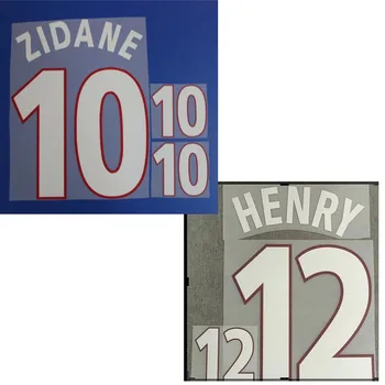 Super Retro 2000 namų futbolo skaičius ZIdane HENRY TREZEGUET skaičius šrifto spausdinimo, Karšto štampavimo pleistrai ženkliukai