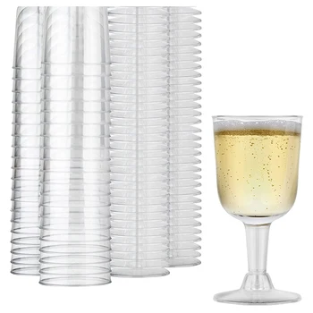 Skaidraus Plastiko Vyno Stiklas Perdirbamas - Grūdintas Wine Goblet - Vienkartiniai & Daugkartinio naudojimo Puodelius Šampanas, Desertas 40Pcs