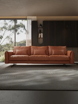 Italų dizaineris Karlas sofa-lova, gyvenamasis kambarys, karvės odos odos, tiesiai eilutę žemyn derinys odos sofos