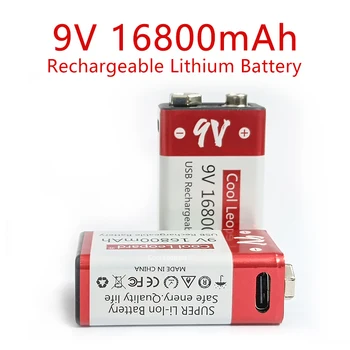 9V Baterija 16800mah Įkraunamas USB Micro Nuotolinio Valdymo Ličio Baterija Yra Naudojama Multimetras Mikrofonas, Nuotolinio Valdymo Žaislas