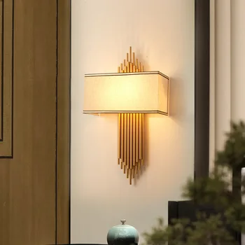 Šiuolaikinės Aukso Metalo skaidraus Stiklo Sienos Lempa E14 LED Kambarį Restoranas sieninių šviestuvų Salonas Viešbučio Kambarį Palėpėje Sienos Sconce 110-240V