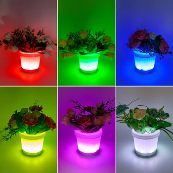 LED Vazonas Šviesos RGB Modernus, LED Šviesos Sodinamoji Puodą su baterijomis/USB Lauko Patalpų Augalų Puodą Lempa, LED Apšviestas Sodinamoji