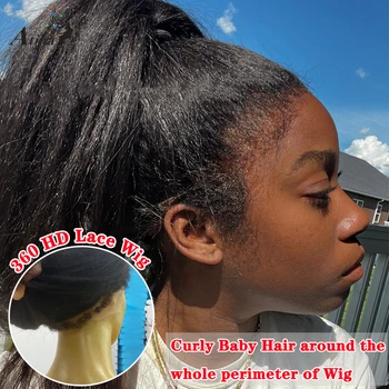 HD Skaidrus 360 Nėrinių Priekinės Žmogaus Plaukų Perukas Keistą Tiesiai Glueless HD Uždarymo Perukai Moterims, Garbanotas Kūdikio Plaukų Brazilijos Atina
