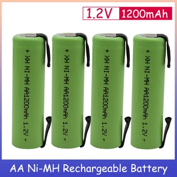 1.2 V AA Baterija 1200mah 2A Ni-MH Akumuliatoriai Su Lydmetalis Smeigtukai Suvirinimo Skirtukai 