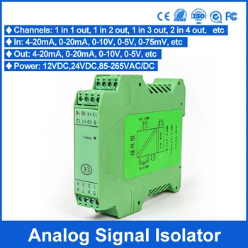Din bėgelio 0-10v analoginių signalų keitiklio įėjimo 0-20ma
