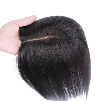 13x14cm Nėrinių Bazės Įrašą Žmogaus Plaukų Kirpčiukai Pakraštyje Plaukų Gabalus Pratęsimo Pusėje Dalis Moterų Padengti žilus Plaukus, Indijos Ne Remy