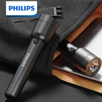 Philips LED Žibintuvėlis su USB Įkrovimo 18650 Baterija 4 Apšvietimo Režimai Galingas Žibintuvėlis dėl savigynos, Kempingas