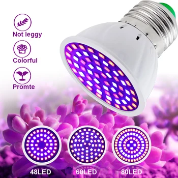 LED grow light Hydroponic Augimo Lemputė E27 Led Grow Lempa Visą Spektrą 220V UV Lempa Augalų, Gėlių Daigų Aukštos kokybės