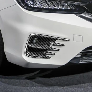 Honda City 2022 2023 ABS juoda carbonfiber Priekinis Galinis Bamperis Priešrūkinis Žibintas Padengti Apdaila Rūko Žibinto Grotelės Foglight Juostelės Dangtis