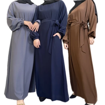Vientisos Spalvos Kuklus Skraiste Moterų Musulmonų Abaja Suknelė Islamo Arabų Drabužių Ramadanas Burqa Skraiste Turkija Kaftan Moterų Vestidos