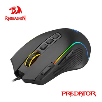 REDRAGON Predator M612 USB laidinio RGB Žaidimų Pelės 8000 DPI programuojami žaidimas pelių apšvietimas ergonomiškos už PC Nešiojamas Kompiuteris