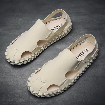 sandles sandalai-vyrai romos herren de sandalas 2022 m. vyras cuero cuir paplūdimio couro vasaros batai da originali sandalia didelis sandalias para