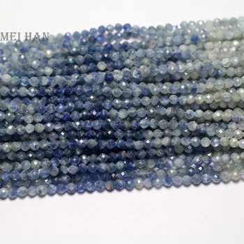 Meihan nemokamas pristatymas gamtinių 4.2 mm, mėlyna Kianitas Briaunotas apvalus akmuo karoliukai papuošalai 