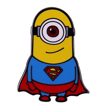 Vienas akimis Super Herojus Miniion Emalio Pin Ženklelis Sagė Animacinių filmų Papuošalai