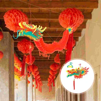 Kinų Drakono Metai Naujas Žibinto Apdaila Kabo Popieriaus Festivalis Girliandą Pavasario Dekoro Žibintai Ornamentu Dekoratyviniai Papuošimai