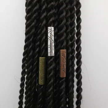 2vnt-5vnt Antikvariniai Sidabro/Bronzos/Vario Raudona plaukų pynimo dread dreadlock granulės, vamzdžiai, žiedai, priedai maždaug 5.2 mm, vidinės skylės