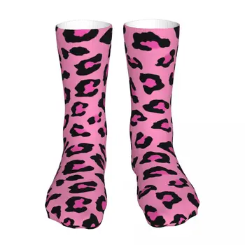 Pink Leopard Gyvūnų Spausdinti Kojinių Vyrams, Moterims, Poliesteris Mados Kojinės Crazy Pavasarį, Vasarą, Rudenį, Žiemą Kojinės Dovanos