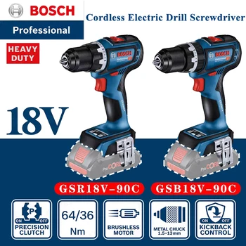 Bosch Bevieliuose Elektros audra Atsuktuvas Brushless Variklio GSR 18V-90/GSB 18V-90 Poveikio Gręžimo Vairuotojas 18V Power Tools