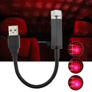 LED Automobilio Stogo Star Naktį Šviesos USB Apdailos Projektorius Skirtas 