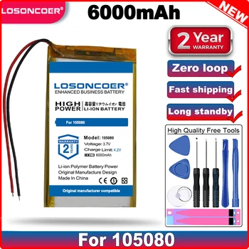 LOSONCOER 6000mAh Ilgai veikiant Budėjimo režimu, Tablet Akumuliatorius 3.7V105080 Polimeras Ličio Jonų / Li-ion Baterija Tablet Pc Baterijos