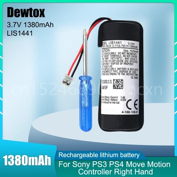 Dewtox 3.7 V 1380mAh Įkrovimo Baterija (akumuliatorius skirtas Sony PS3 Move PS4 Play Station Žaidimų konsolę Baterija LIS1441 LIP1450