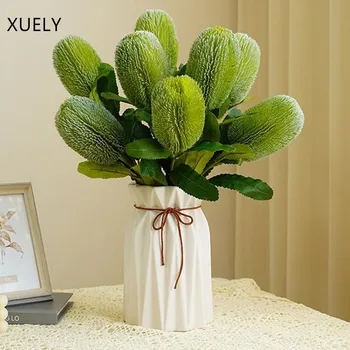 Australijos Karalius Protea Puokštė Dirbtinės Gėlės, Žalieji Augalai Filialas 