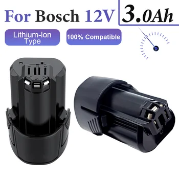 Įkrovimo 3.0 Ah Akumuliatorius Bosch 10.8 V 12V Įrankio Baterija Suderinama su Bosch 12V Gręžimo BAT411 BAT412A BAT413A elektriniai Įrankiai