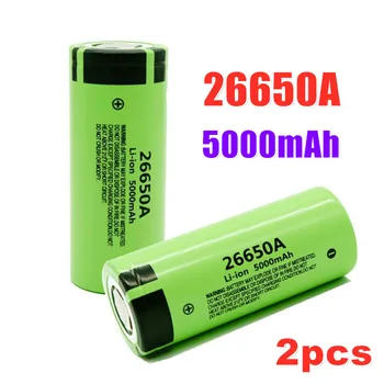 Batterie ličio-jonų, 100%, 26650 mAh, 5000 V, 50a, supilkite lampe de poche LED 26650A, avec chargeur, nouveauté, 3.7