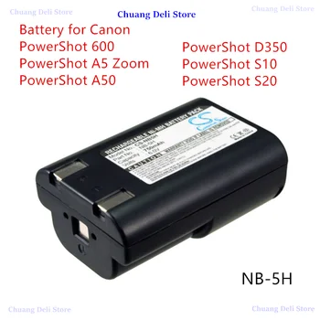 Cameron Kinijos 750mAh NB-5H Fotoaparato Baterija, Canon PowerShot 600 A5 Zoom A50 D350 S10 S20
