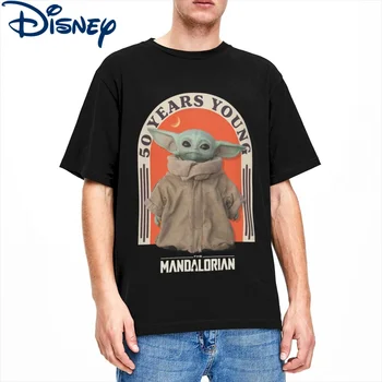 Vyriški Vaikas 50 Metų Jaunų Šuniukų Yoda Disney T Marškinėliai Star Medvilnės Drabužius Atsitiktinis Trumpas Rankovės O Kaklo Tees Naujos T-Shirts
