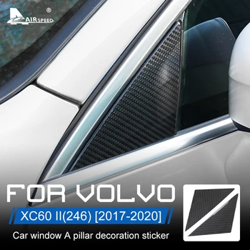 Karšto Pardavimo-2vnt VOLVO XC60 Priedai 2017-2020 Anglies Pluošto Automobilių kolona Langą Dekoratyvinis Lipdukas, Auto Priedai