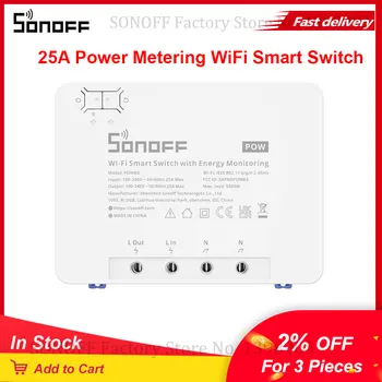 Itead SONOFF POWR3 WiFi Smart Switch Power 25A 5500W Energijos Skaitiklis Vartojimo Apsauga nuo Perkrovos Veikia su 