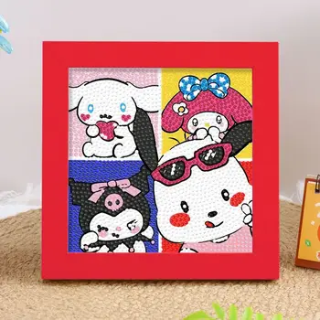 Sanrio Lipdukai Hello Kitty Kuromi MyMelody Vaikų Rankų darbo Diamond Tapyba 