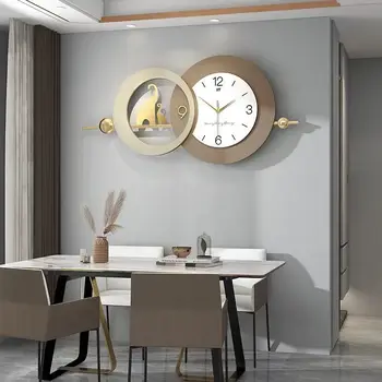 Geležies Meno Kūrybos Kambarį Dekoratyvinis Silent Platus Sieninis Laikrodis Modernus Paprastumas Apvalus Žiedas Didelio Tankio Dial Plokštė