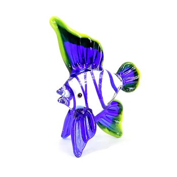 Murano Stiklo Tropinių Žuvų Mini Statulėlės Amatų Ornamentu Mielas Jūros Gyvūnų Mažas Statula Pakabukas Namų Stalo Akvariumas Dekoro Kolekcija