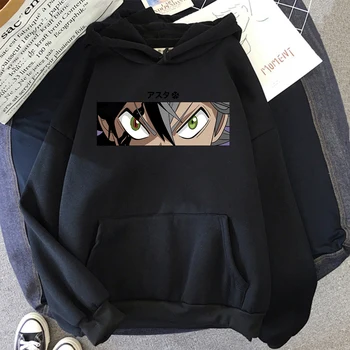 Asta Box Black Dobilų Hoodies Japonijos Anime Vyras Hoodie Streetwear Grafinis Hip-Hop Vyrų Palaidinukė Patogus Harajuku Drabužiai